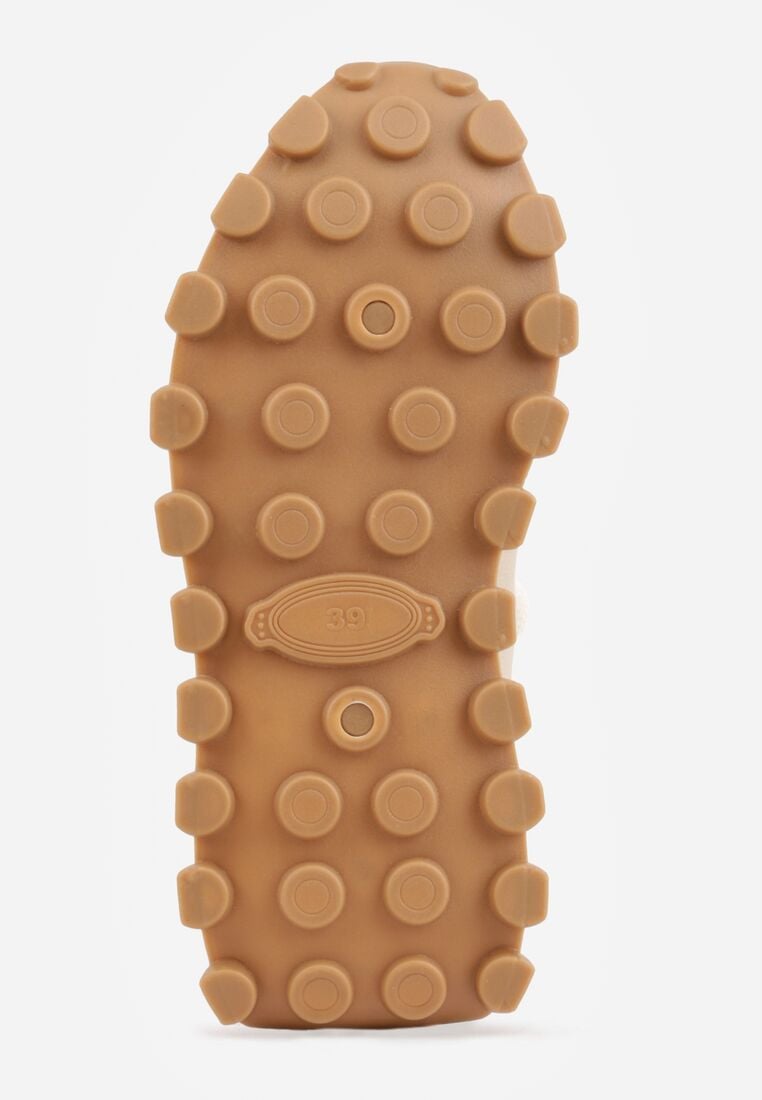 Beżowe Sneakersy na Grubej Tłoczonej Podeszwie Zerda 7