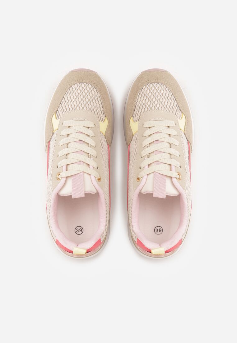 Ciemnobeżowe Sneakersy z Siateczką i Antypoślizgową Podeszwą Katala 6