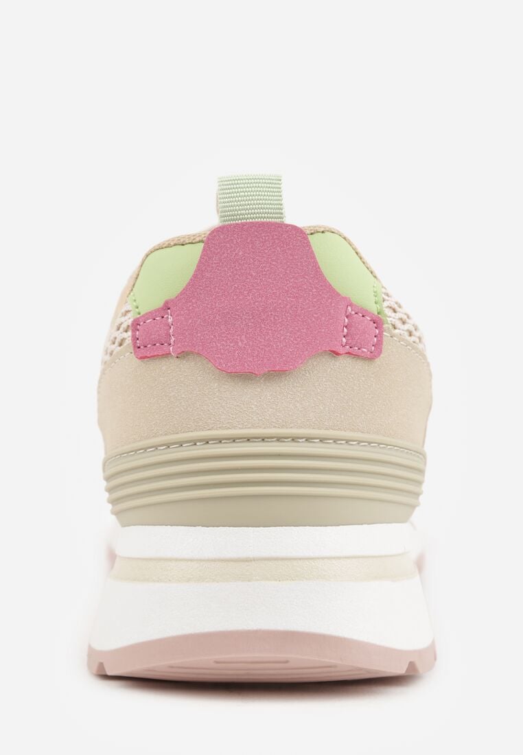 Beżowe Sneakersy z Siateczką i Antypoślizgową Podeszwą Katala 9