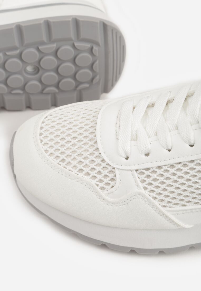 Białe Sneakersy z Siateczką i Antypoślizgową Podeszwą Katala 9