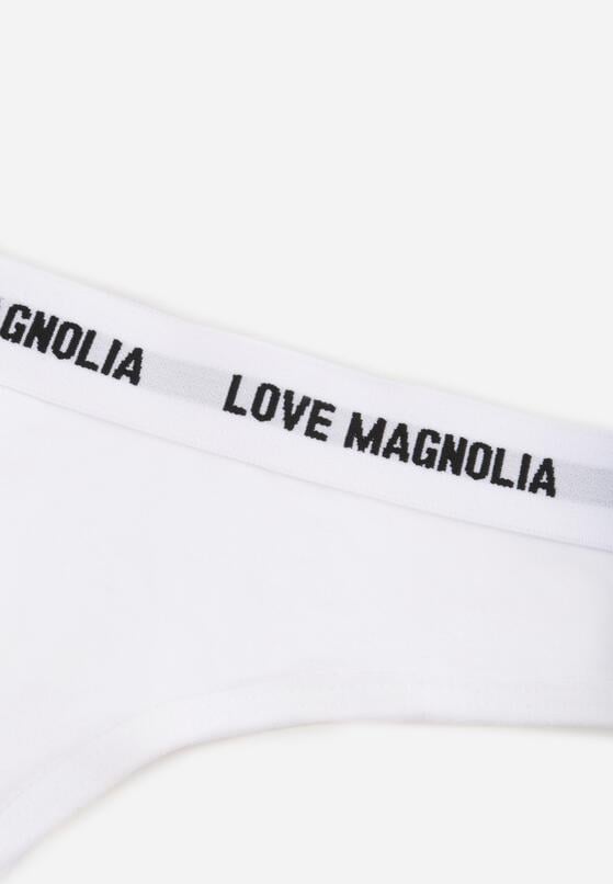 Białe Majtki Typu Stringi z Bawełną i Napisami Veza 3