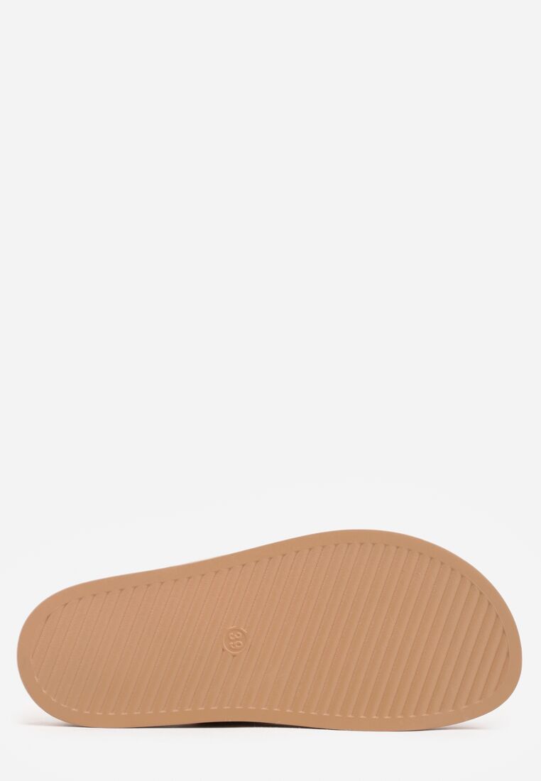 Ciemnobeżowe Klapki Ozdobione Dwoma Klamrami Sthosaildy 7