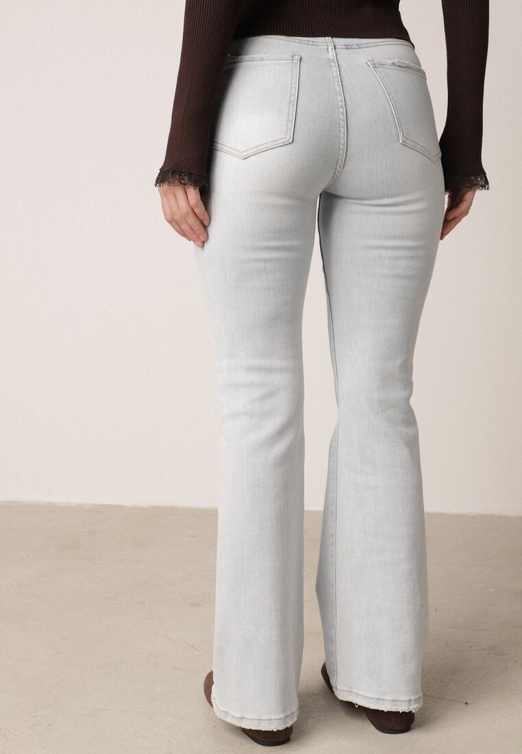 Niebieskie Jeansy Typu Dzwony z Bawełną i Wysokim Stanem Nesanthe 3