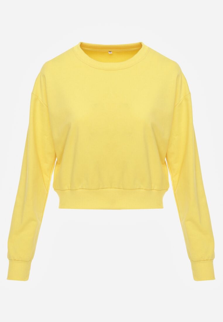Żółta Bluza z Dodatkiem Bawełny Wykończona Ściągaczami Evilaya 6