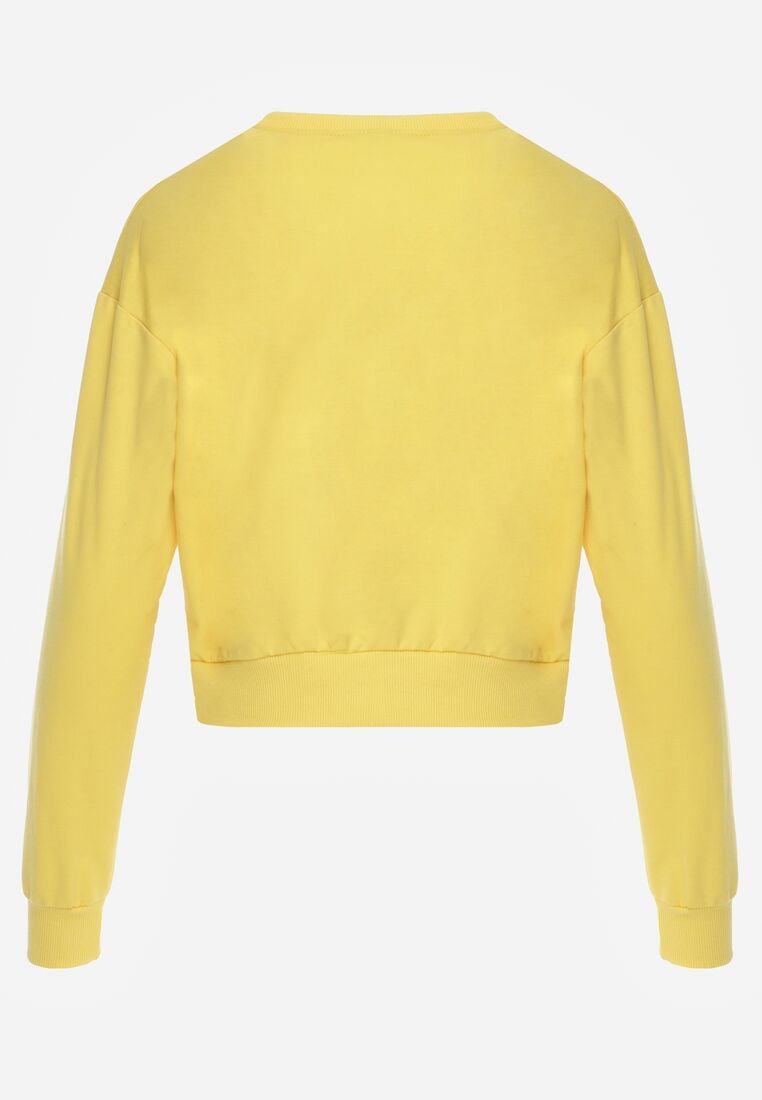 Żółta Bluza z Dodatkiem Bawełny Wykończona Ściągaczami Evilaya 7