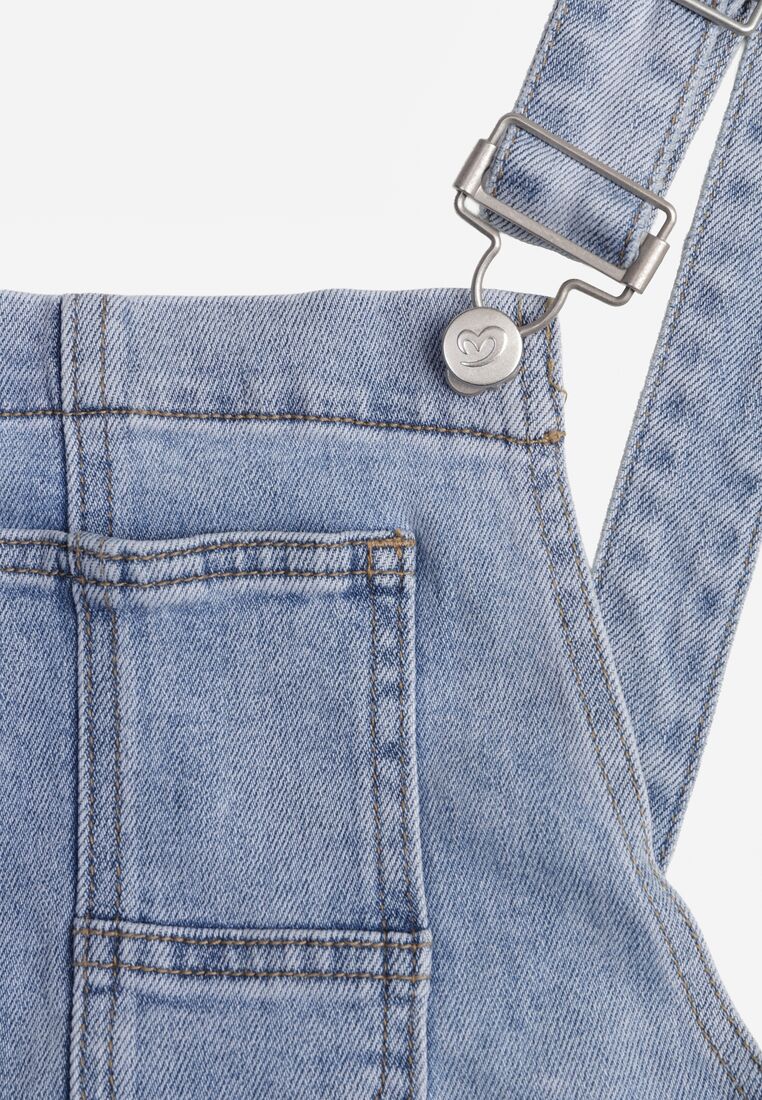 Niebieskie Jeansy Ogrodniczki z Bawełną o Kroju Balloon Rivaras 8