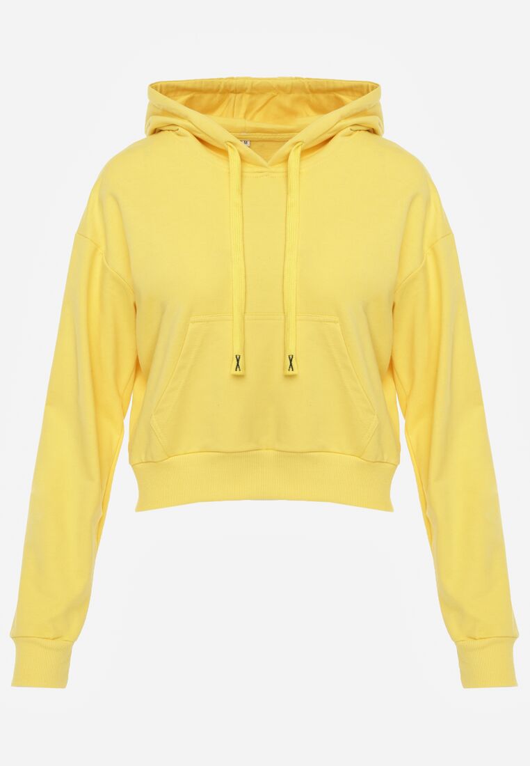 Żółta Bluza z Dodatkiem Bawełny z Kapturem Wykończona Ściągaczami Evista 6