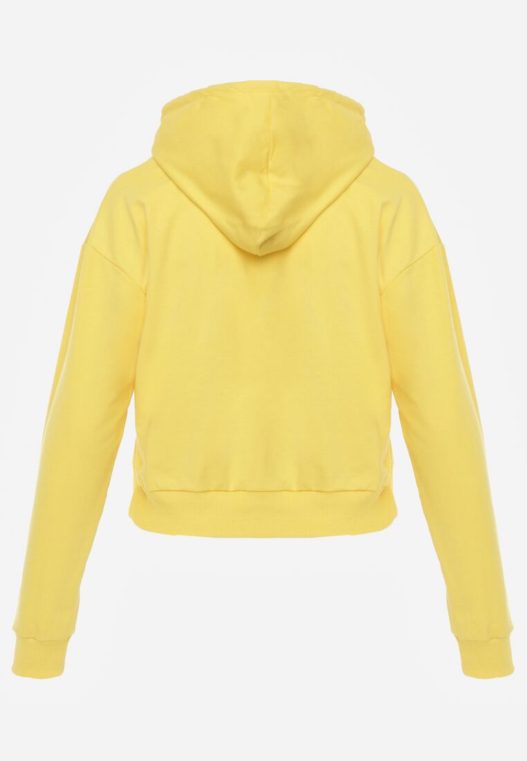 Żółta Bluza z Dodatkiem Bawełny z Kapturem Wykończona Ściągaczami Evista 7