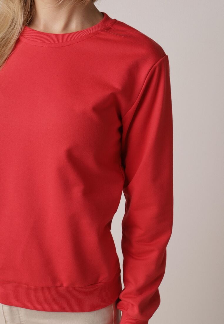 Czerwona Bluza z Bawełną Ozdobiona Ściągaczami Hilani 5