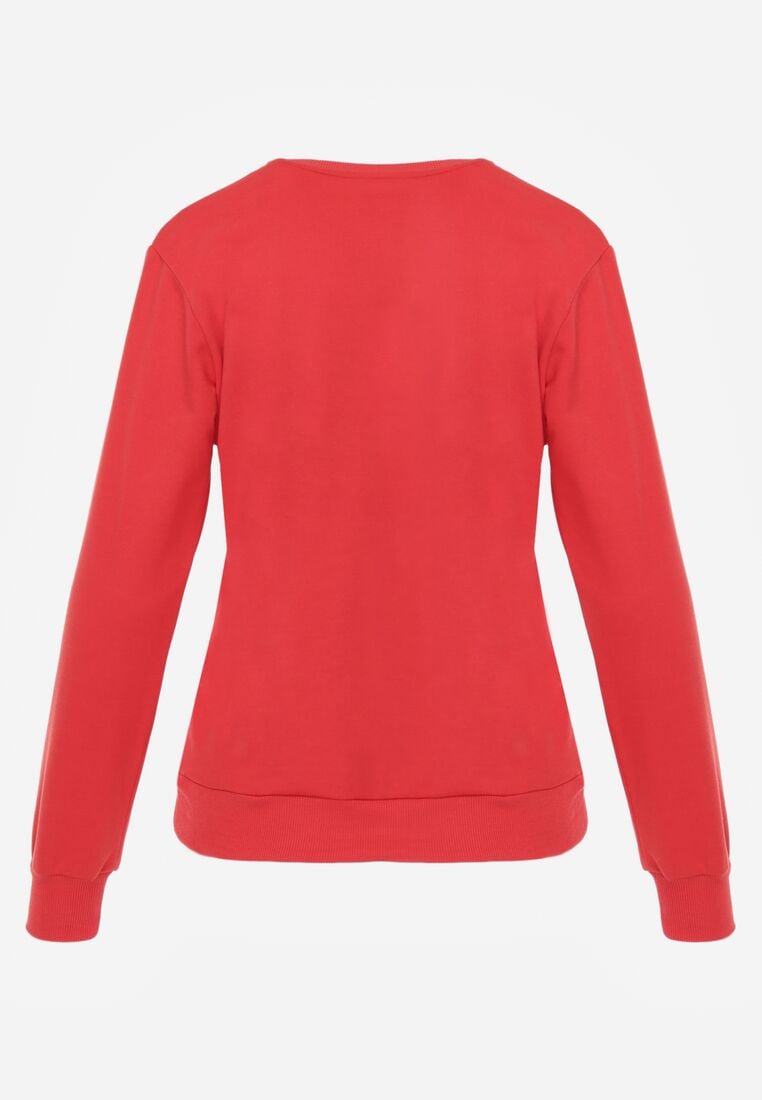 Czerwona Bluza z Bawełną Ozdobiona Ściągaczami Hilani 7