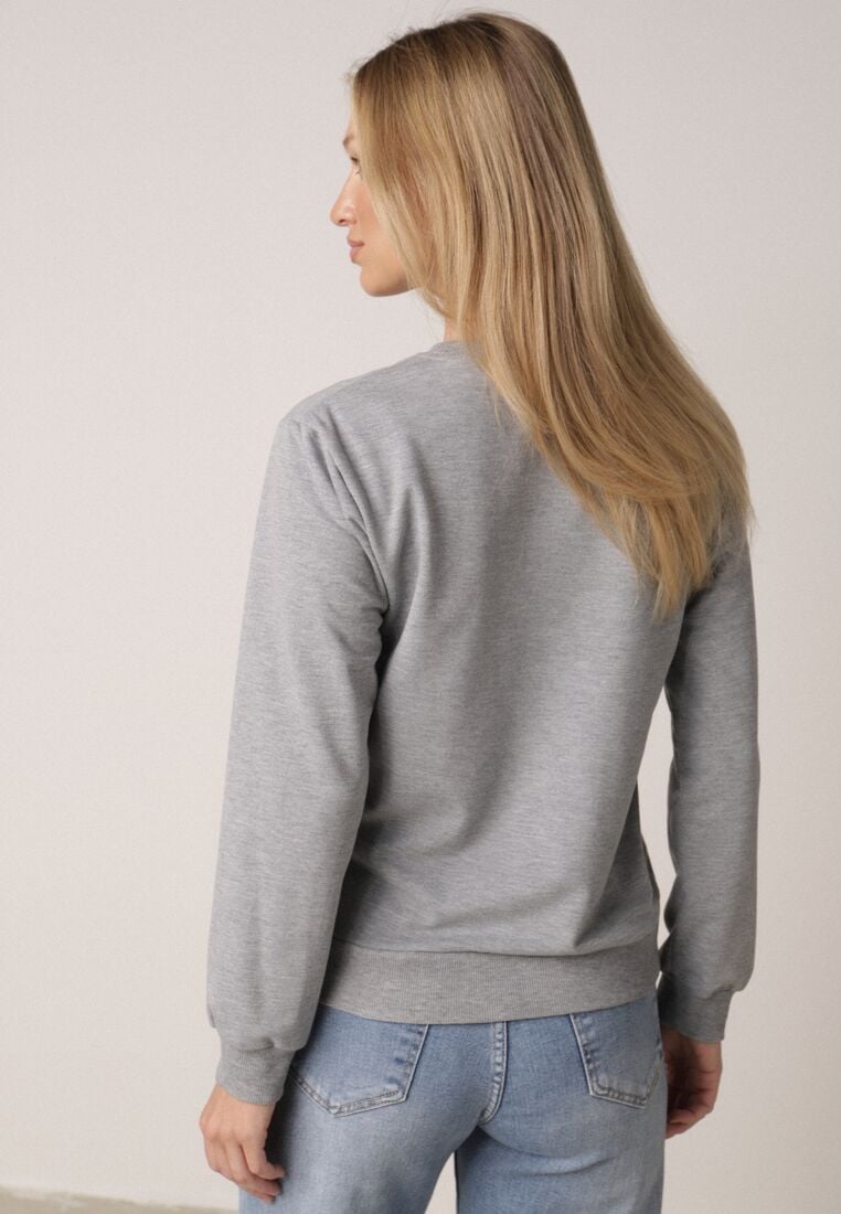 Szara Bluza z Bawełną Ozdobiona Ściągaczami Hilani 3