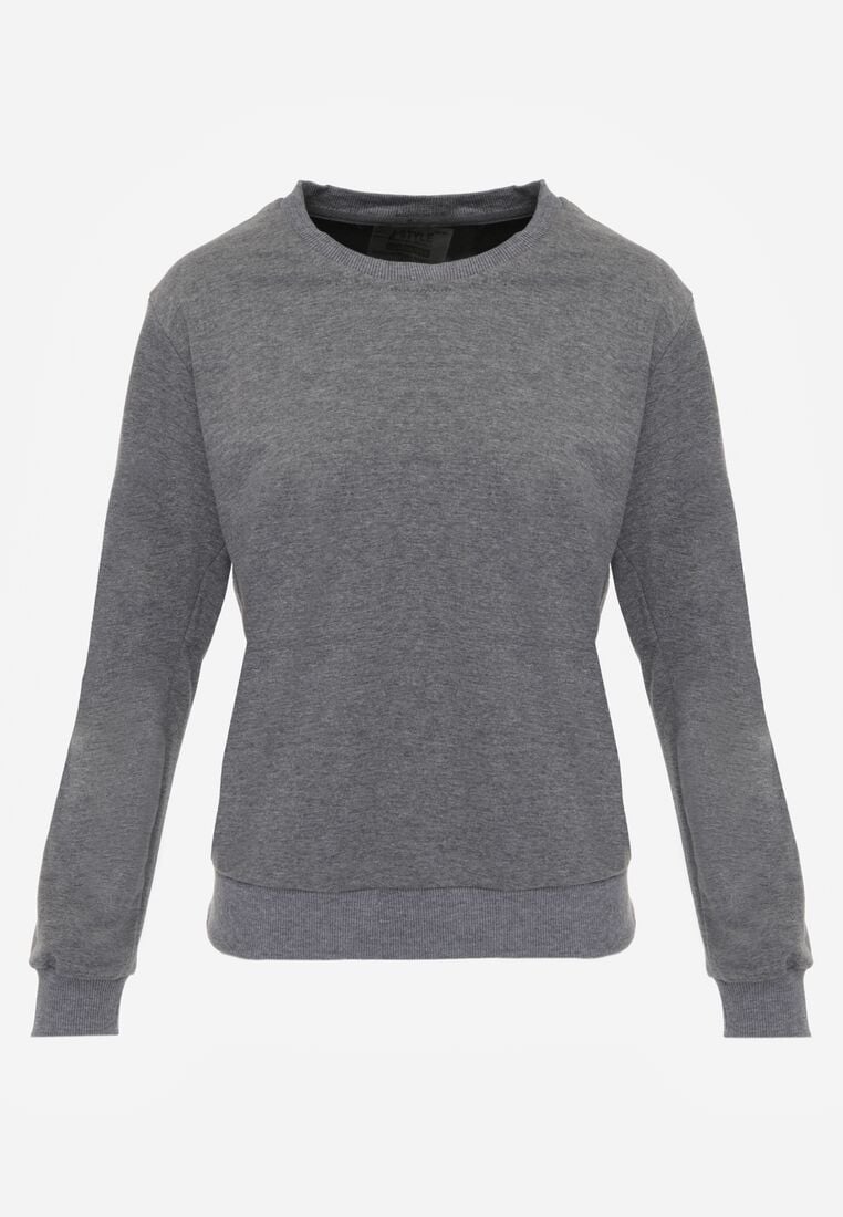 Ciemnoszara Bluza z Bawełną Ozdobiona Ściągaczami Hilani 6