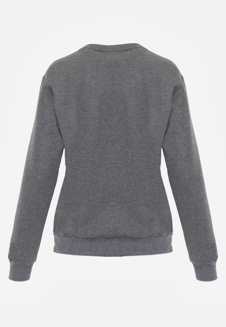 Ciemnoszara Bluza z Bawełną Ozdobiona Ściągaczami Hilani 7