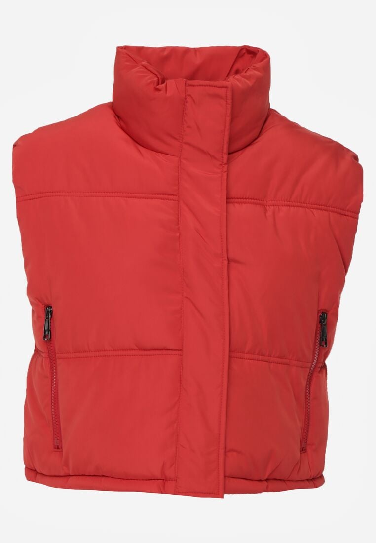 Czerwona Krótka Kamizelka Pikowana Typu Puffer Niraemius 6