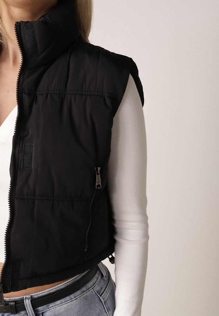 Czarna Krótka Kamizelka Pikowana Typu Puffer Niraemius 5