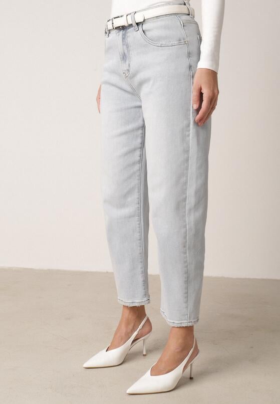 Niebieskie Jeansy z Bawełną o Fasonie Mom Fit z Wysokim Stanem Vrenes 4