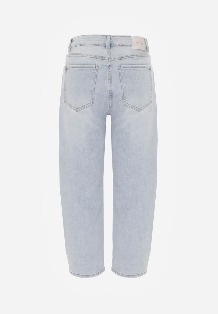 Niebieskie Jeansy z Bawełną o Fasonie Mom Fit z Wysokim Stanem Vrenes 7