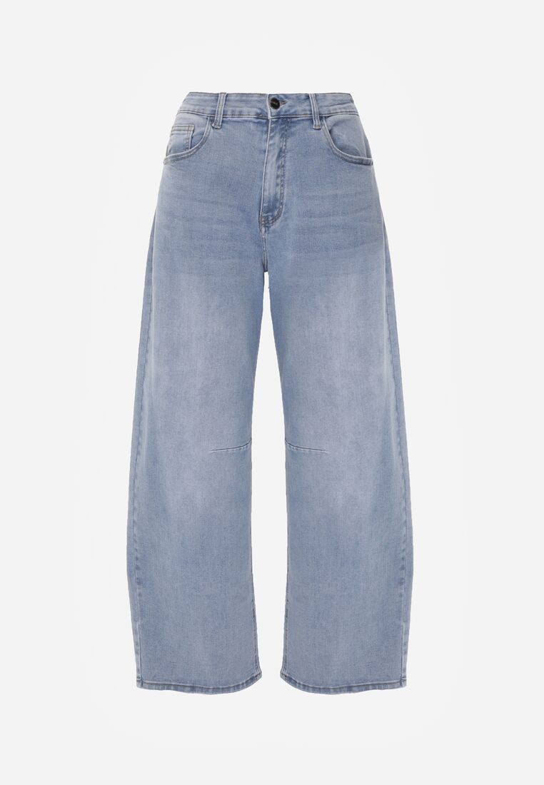 Niebieskie Jeansy z Bawełną o Kroju Balloon z Wysokim Stanem Palosa 6