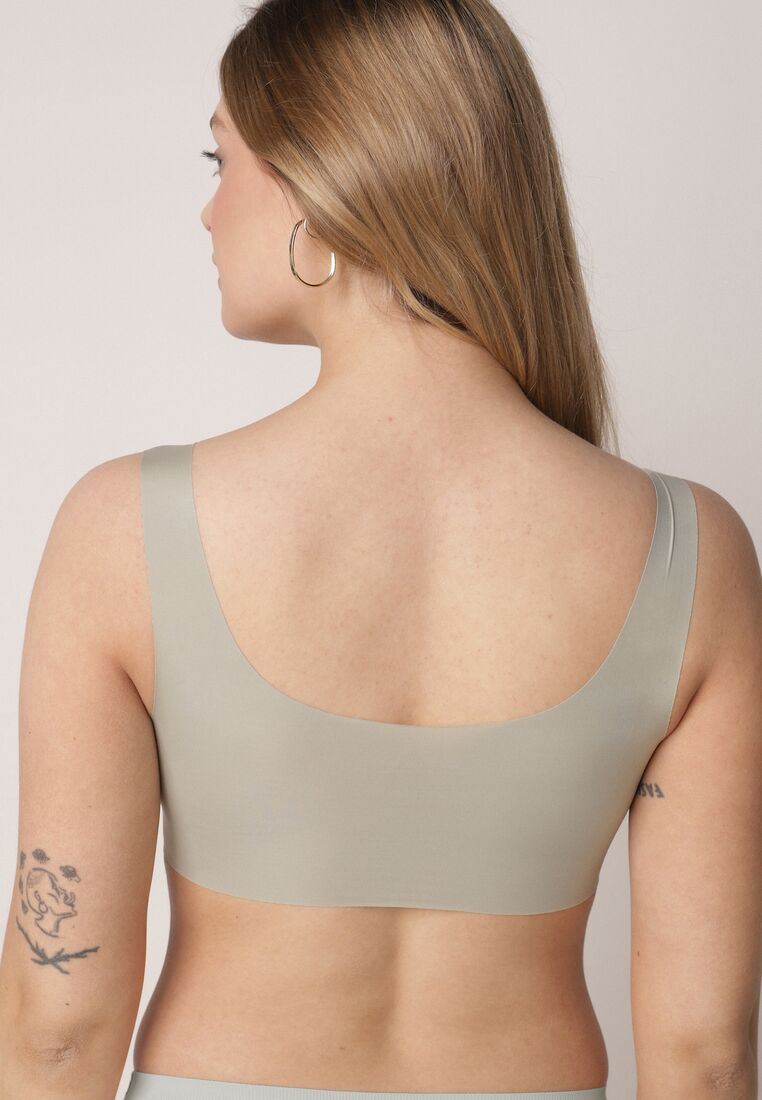 Zielony Biustonosz Sportowy z Siateczką i Usztywnionymi Miseczkami Zerirae 3