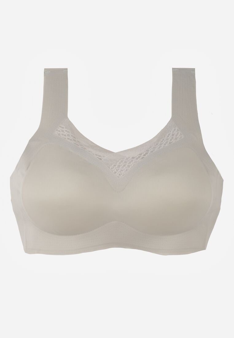 Szary Biustonosz Sportowy z Siateczką i Usztywnionymi Miseczkami Zerirae 5