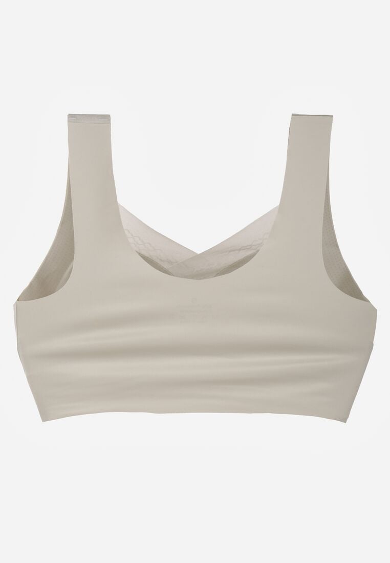 Szary Biustonosz Sportowy z Siateczką i Usztywnionymi Miseczkami Zerirae 6