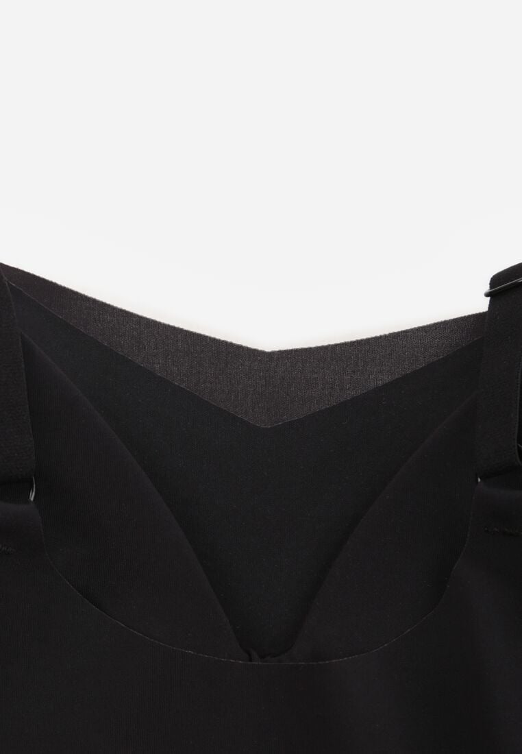 Czarny Bezszwowy Biustonosz Bez Fiszbin z Usztywnianymi Miseczkami Leavessa 3