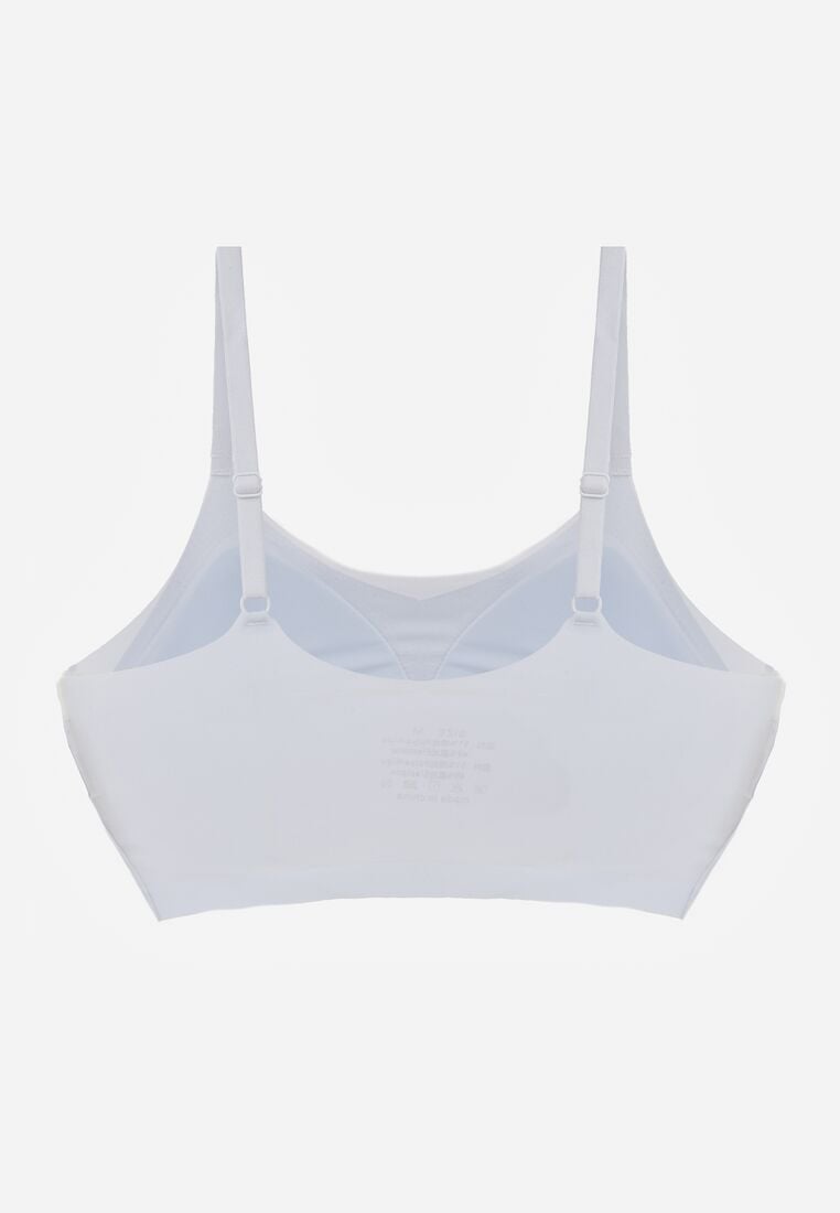 Niebieski Bezszwowy Biustonosz Bez Fiszbin z Usztywnianymi Miseczkami Leavessa 6