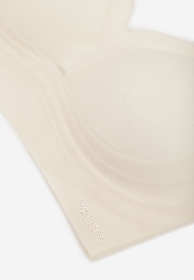 Jasnobeżowy Bezszwowy Biustonosz Bez Fiszbin z Elastycznego Materiału Edalith 7