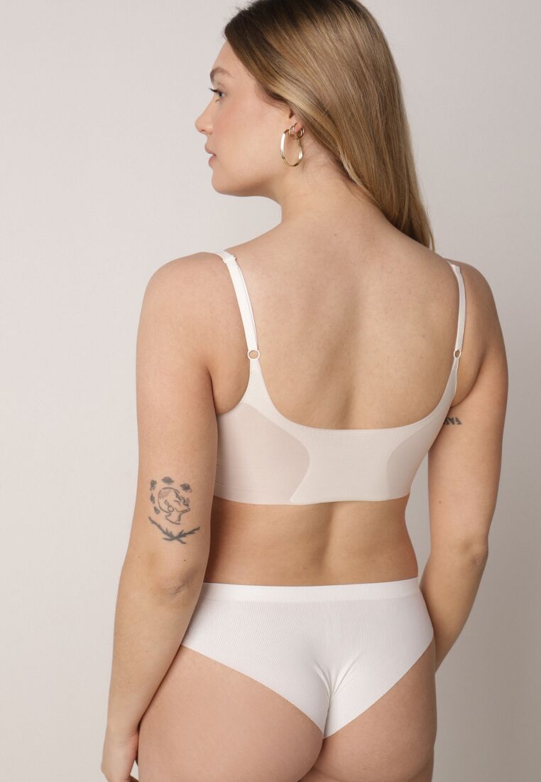 Jasnobeżowy Bezszwowy Biustonosz Bez Fiszbin z Elastycznego Materiału Edalith 3