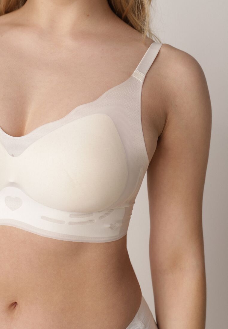 Jasnobeżowy Usztywniany Biustonosz Bezszwowy Bez Fiszbin Pretiona 4