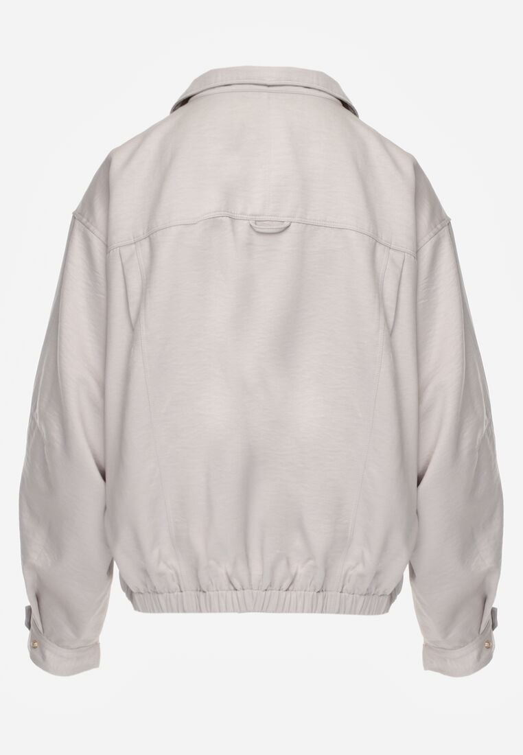 Beżowa Kurtka Typu Bomberka Ozdobiona Kołnierzykiem Tellavan 7