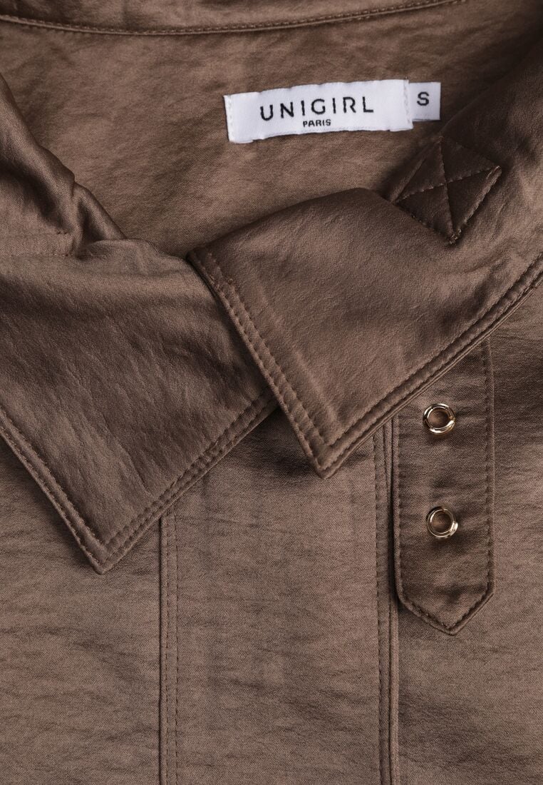 Brązowa Kurtka Typu Bomberka Ozdobiona Kołnierzykiem Tellavan 8