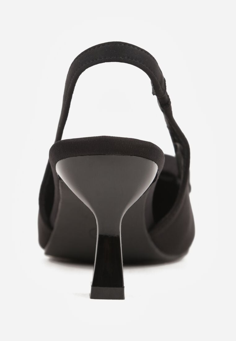 Czarne Sandały na Kaczuszce z Noskiem w Szpic z Kokardą Nepho 8