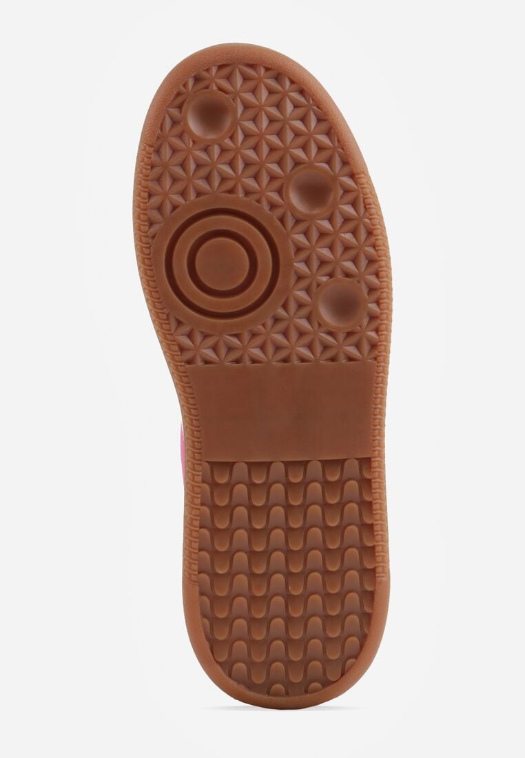 Fuksjowe Skórzane Sneakersy na Kauczukowej Podeszwie z Geometrycznym Motywem Shytyse 7