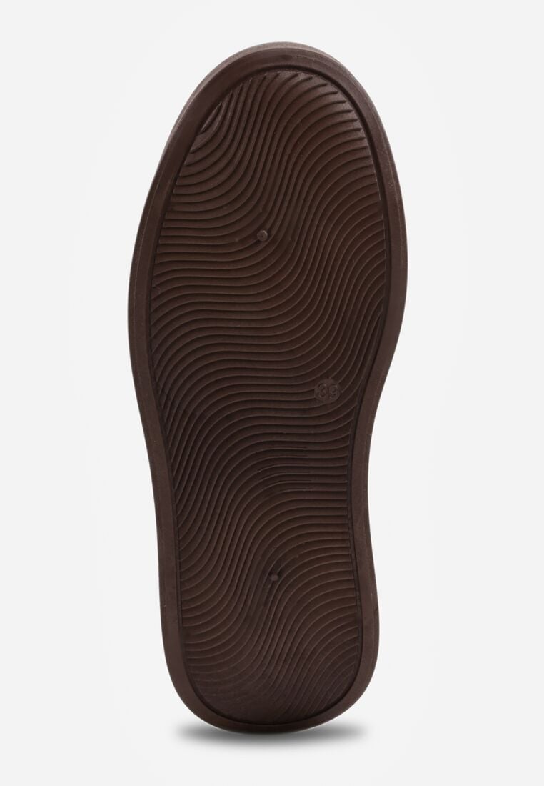 Brązowe Sneakersy Kultowe Tenisówki na Platformie z Koturnem Elisara 7