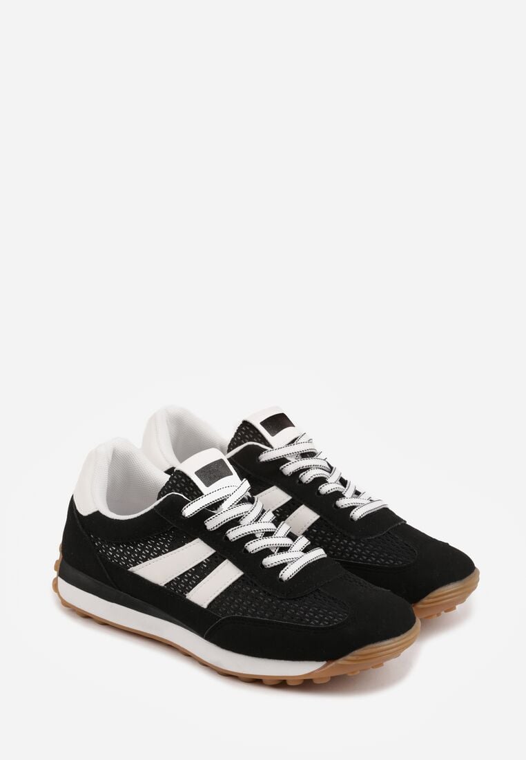 Czarne Casualowe Sneakersy z Siateczkowymi Wstawkami Kassadina 5