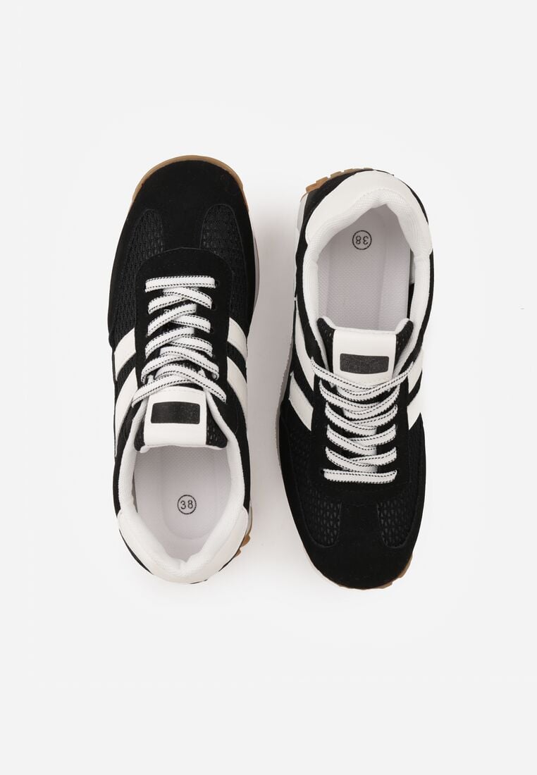 Czarne Casualowe Sneakersy z Siateczkowymi Wstawkami Kassadina 6