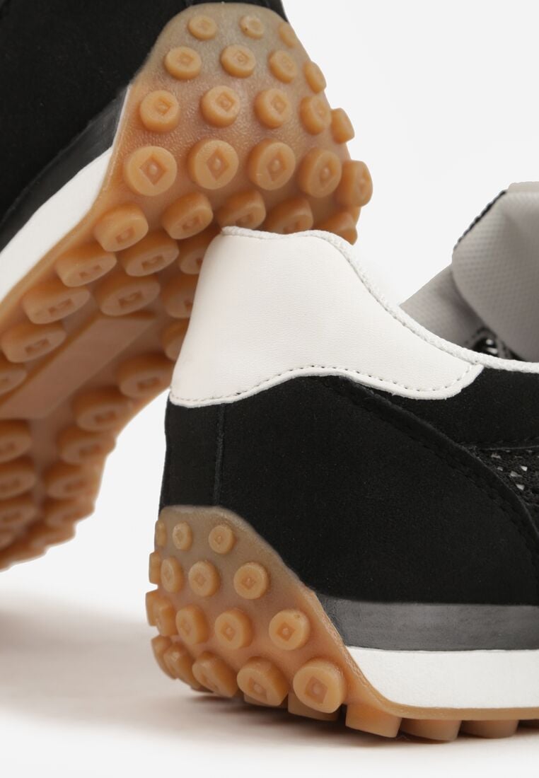 Czarne Casualowe Sneakersy z Siateczkowymi Wstawkami Kassadina 9