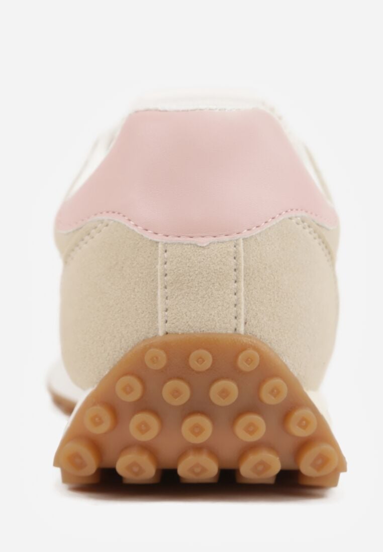 Beżowe Casualowe Sneakersy z Siateczkowymi Wstawkami Kassadina 9