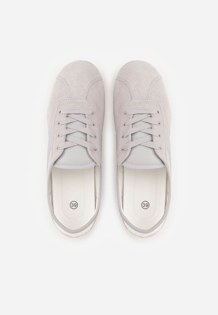 Szare Sneakersy z Imitacji Zamszu w Stylu Kultowych Tenisówek Aelliana 6
