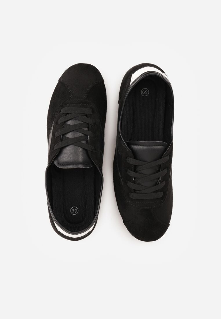 Czarne Sneakersy z Imitacji Zamszu w Stylu Kultowych Tenisówek Aelliana 6