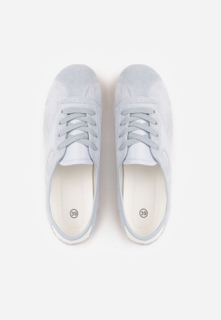 Niebieskie Sneakersy z Imitacji Zamszu w Stylu Kultowych Tenisówek Aelliana 6