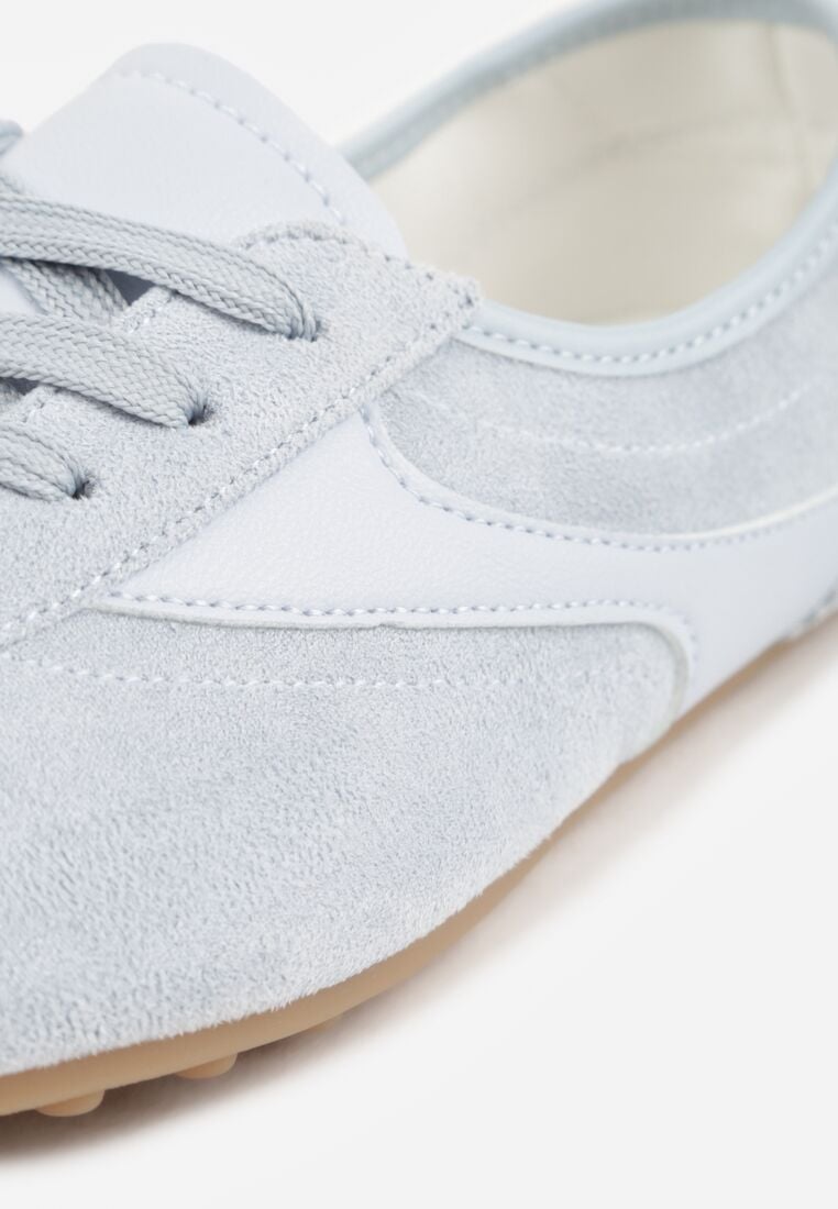 Niebieskie Sneakersy z Imitacji Zamszu w Stylu Kultowych Tenisówek Aelliana 9