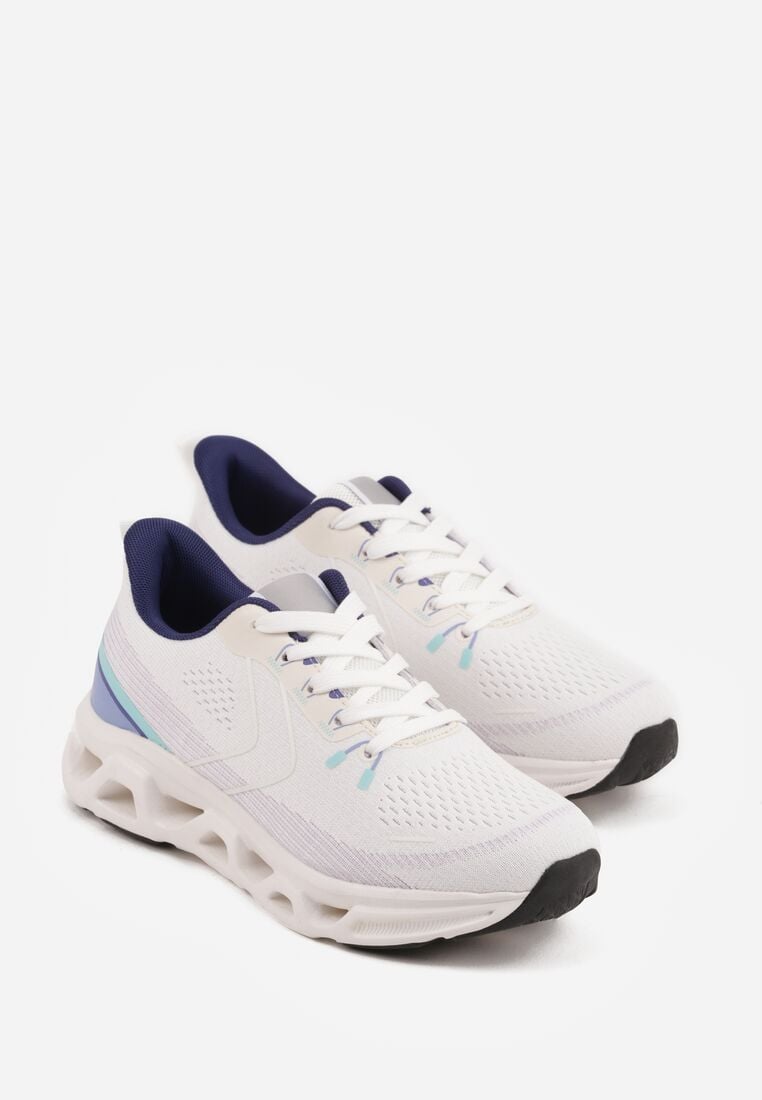 Białe Sneakersy na Grubej Geometrycznej Podeszwie Alexusa 5