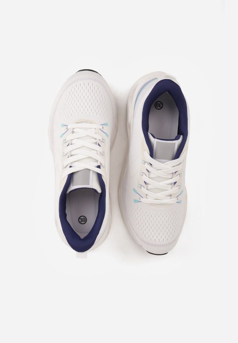 Białe Sneakersy na Grubej Geometrycznej Podeszwie Alexusa 6