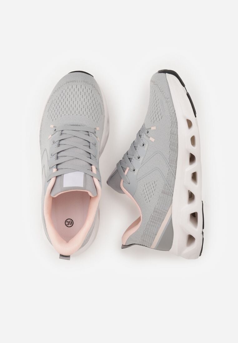 Szare Sneakersy na Grubej Geometrycznej Podeszwie Alexusa 6