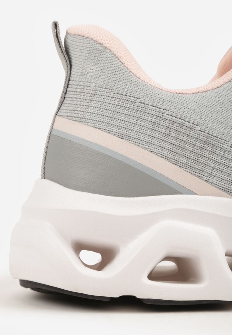 Szare Sneakersy na Grubej Geometrycznej Podeszwie Alexusa 8