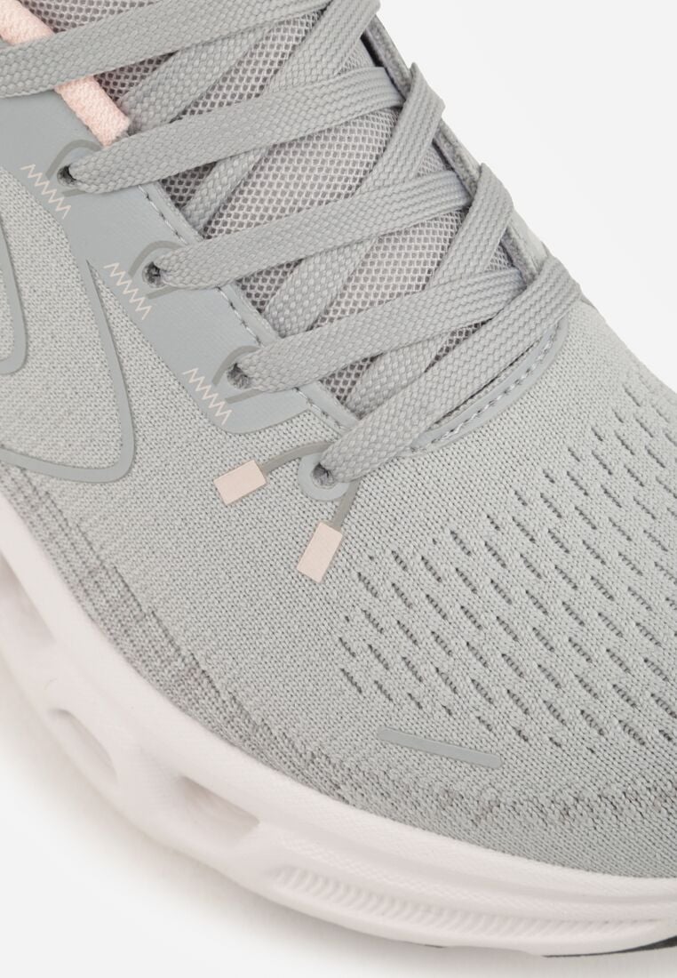 Szare Sneakersy na Grubej Geometrycznej Podeszwie Alexusa 9