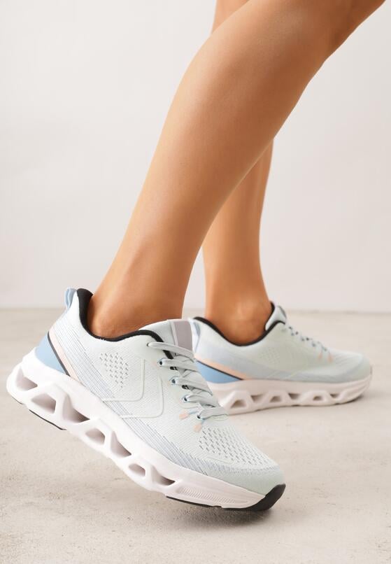 Niebieskie Sneakersy na Grubej Geometrycznej Podeszwie Alexusa 2