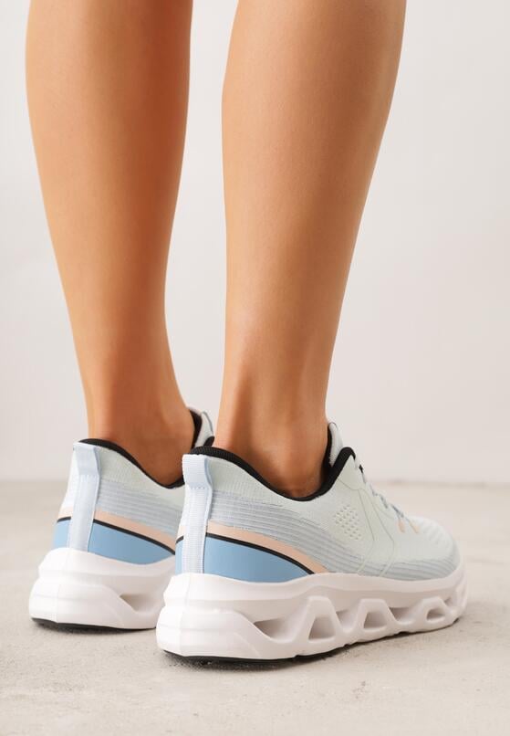 Niebieskie Sneakersy na Grubej Geometrycznej Podeszwie Alexusa 3